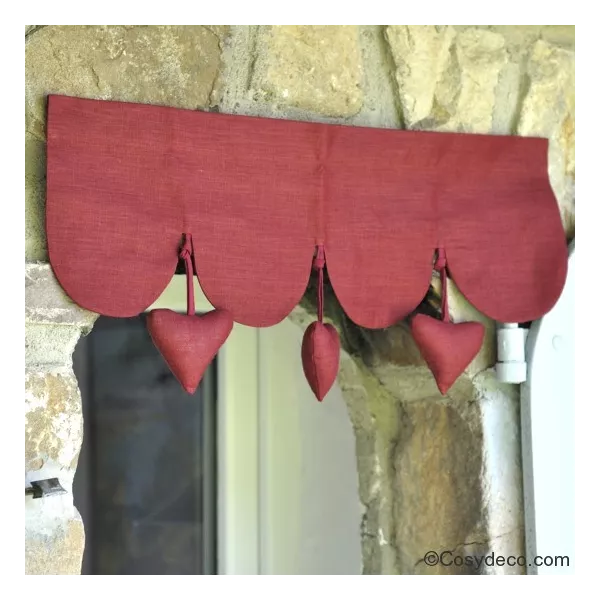 Cantonniere Rouge Coeurs