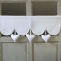 cantonniere coeurs suspendus blanche