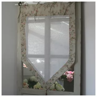 Brise-Bise Rideau Fleurs Romantiques
