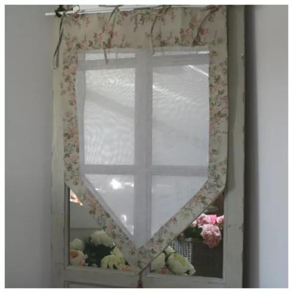 Brise-Bise Rideau Fleurs Romantiques