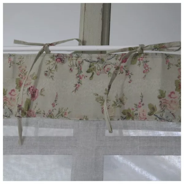 Brise-Bise Rideau Fleurs Romantiques