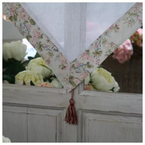 Brise-Bise Rideau Fleurs Romantiques