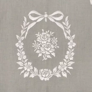Cantonniere Lin blanche et Grise Ambiance féminine 140cm