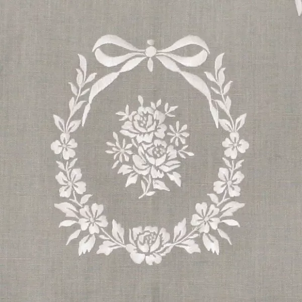 Cantonniere Lin blanche et Grise Ambiance féminine 140cm