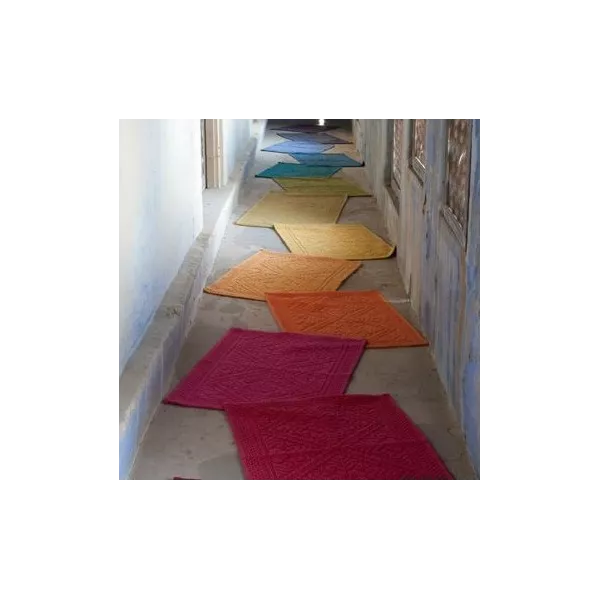 Grand Tapis Orange en éponge style hammam