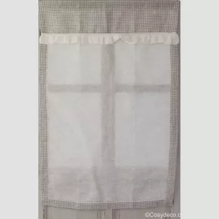 Brise-Bise Vichy Beige Esprit Campagne Chic