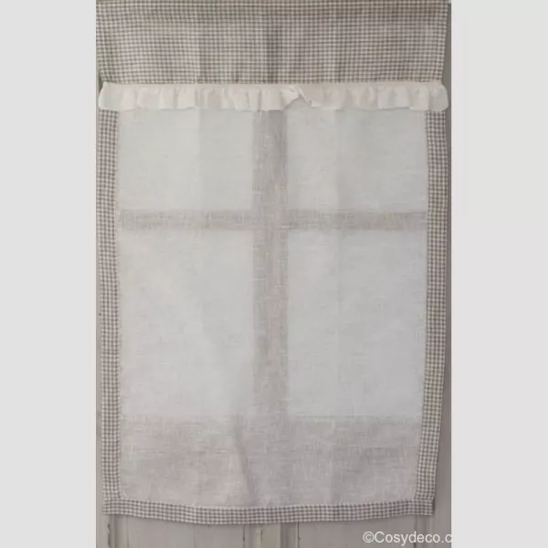 Brise-Bise Vichy Beige Esprit Campagne Chic