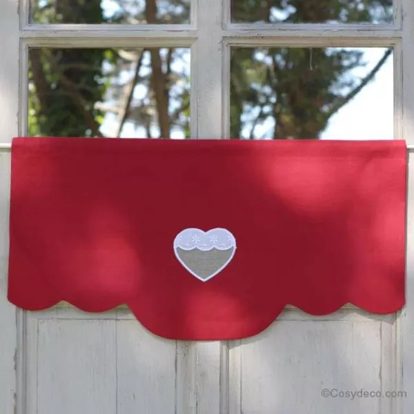 Cantonniere Deco Cuisine Rouge Coeur
