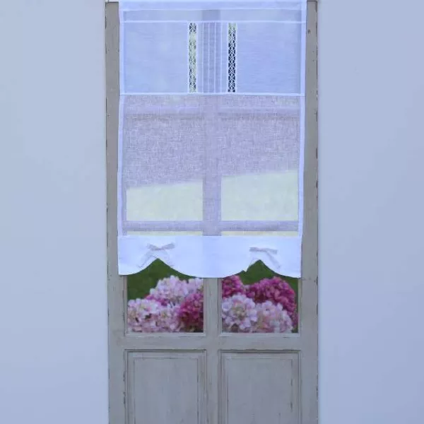 Brise Bise Lin Blanc Déco de Charme Rose