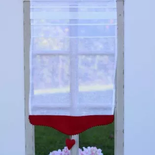 Brise-Bise Cosy Coeur rouge Décoration fenêtre