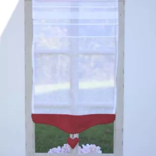 Brise-Bise Cosy Coeur rouge Décoration fenêtre