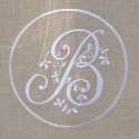 Cantonnière Lin Monogramme Brodé style ancien
