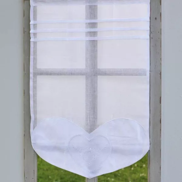 Brise-Bise Coeur Broderie Romantique