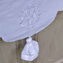 Cantonniere lin Blanc Style ancien Monogramme