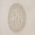 Cantonniere Ecusson Gris Brodé Monogramme