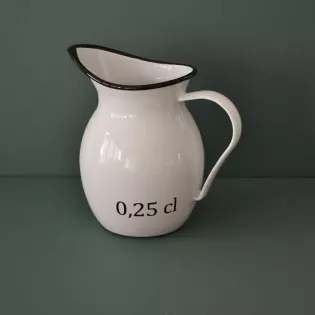 Pichet à eau emaillé blanc