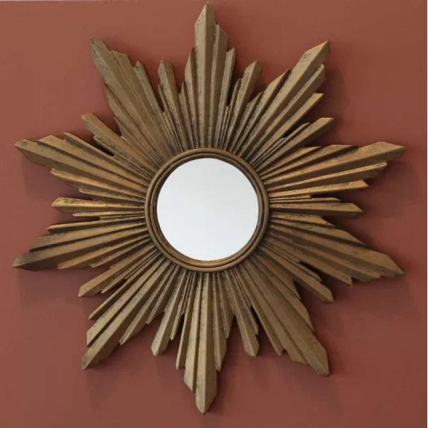 Miroir Soleil doré Vintage