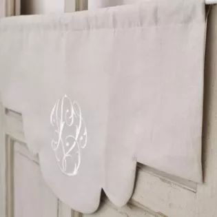 Cantonnière Charme Gris deco Monogramme