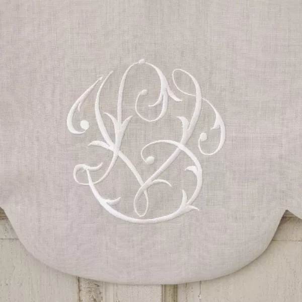 Cantonnière Charme Gris deco Monogramme