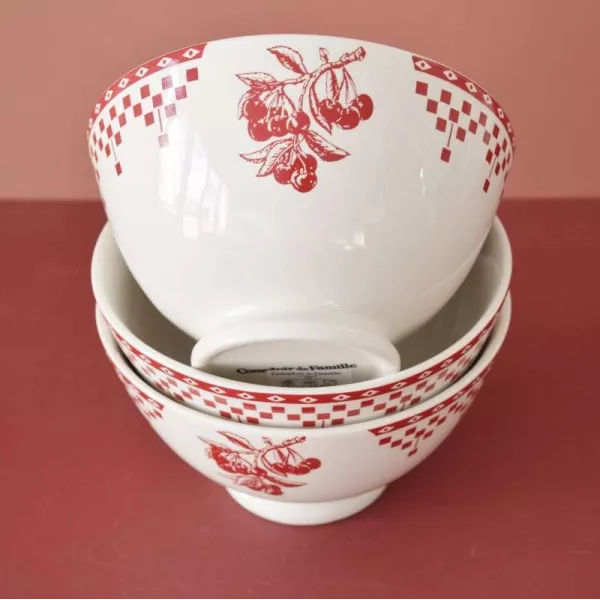 Grand Bol Comptoir de Famille Damier Rouge 75cl