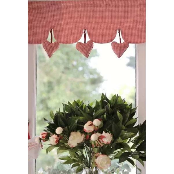 cantonniere coeurs vichy  style campagne