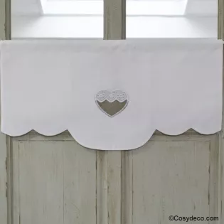 Cantonnière sur-mesure Coeur Brodé