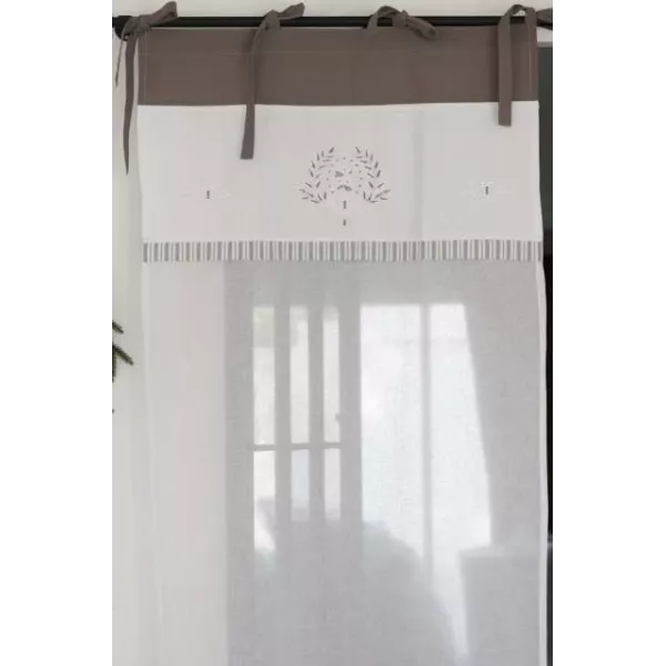 Rideau Brise-vue Lin et Dentelle style Ancien