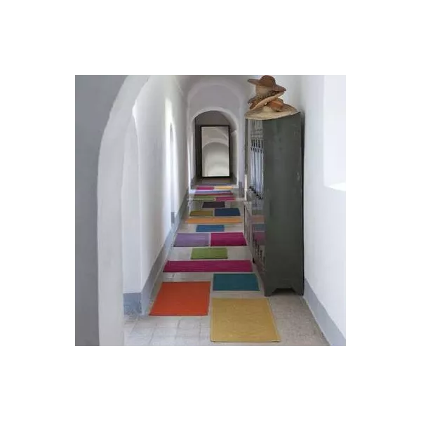 Tapis de bain Fuchsia en éponge style hammam