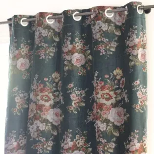 Rideau Velours Fleurs Cosy