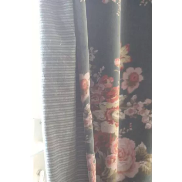 Rideau Velours Fleurs Cosy