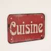 Plaque Cuisine métal Rouge ambiance Bistrot Rétro