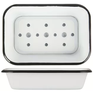 Porte Savon métal blanc retro chic