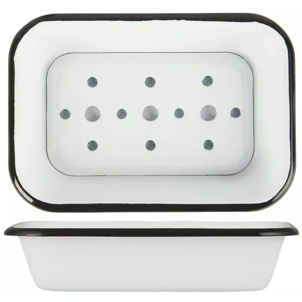 Porte Savon métal blanc retro chic