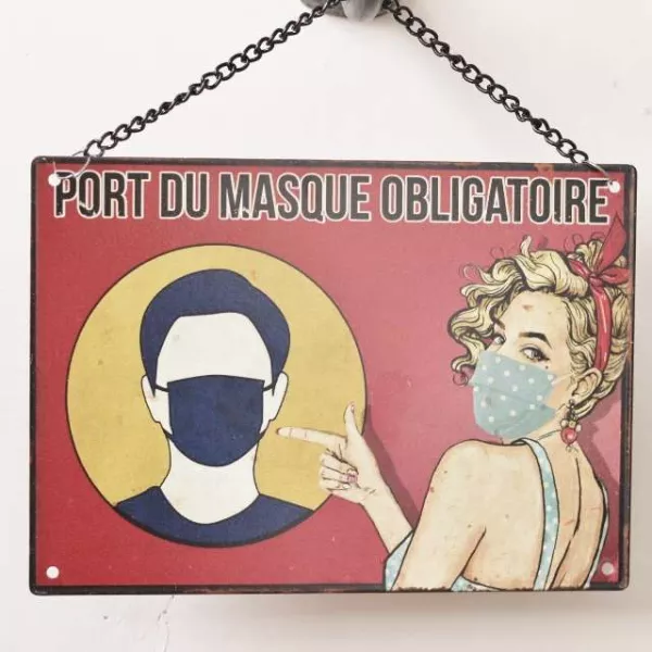 plaque ouvert fermé retro deco