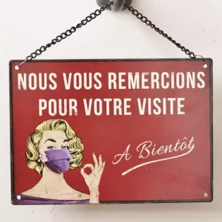 plaque ouvert fermé retro deco