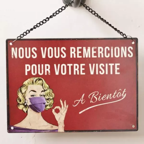 plaque ouvert fermé retro deco