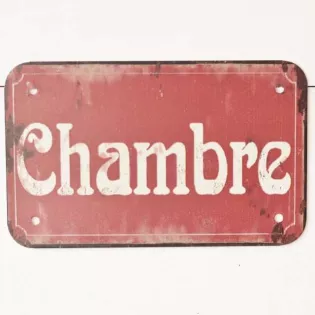 Plaque Chambre Style Rétro vintage