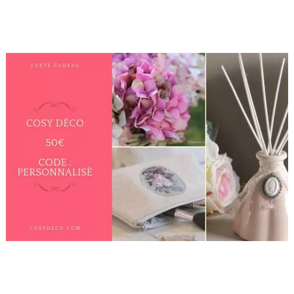 50€ Carte Cadeau Cosy Déco en ligne