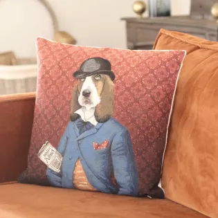 Coussin Tapisserie Décor Chien