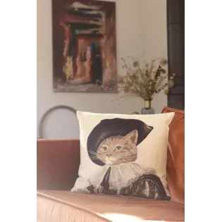 Coussin Tapisserie Décor Chat Habillé