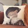 Coussin Tapisserie Décor Chat Habillé