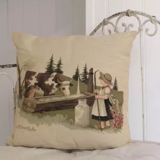 Coussin Tapisserie Décor Style Campagne