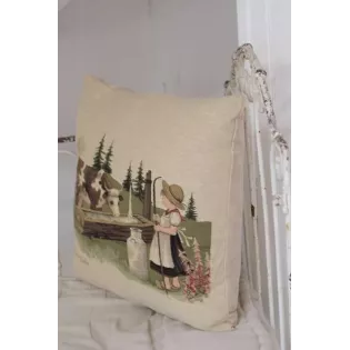 Coussin Tapisserie Décor Style Campagne