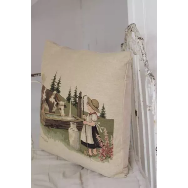 Coussin Tapisserie Décor Style Campagne
