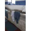 Tapis de bain vert de gris en éponge style hammam