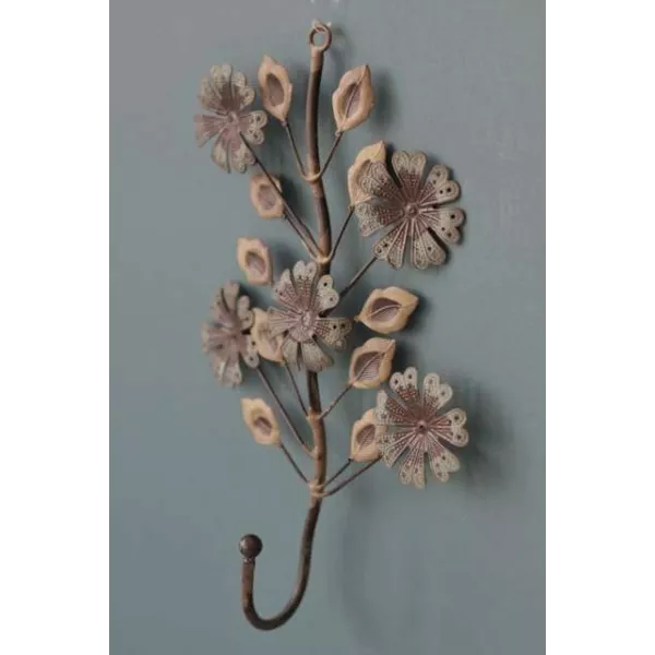 Porte-manteau style ancien Fleurs