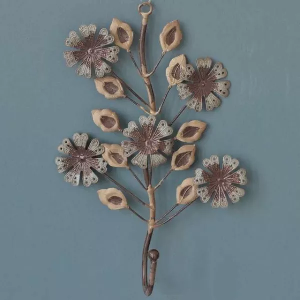Porte-manteau style ancien Fleurs