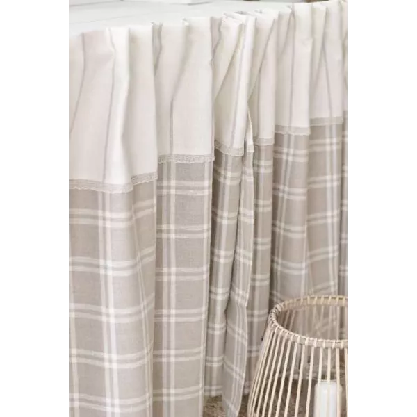 Rideau sous évier Carreaux Beige Campagne Déco