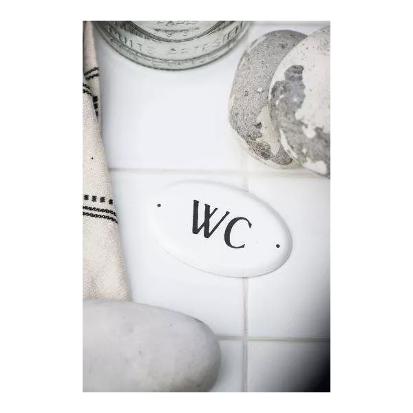 Plaque porte toilettes retro