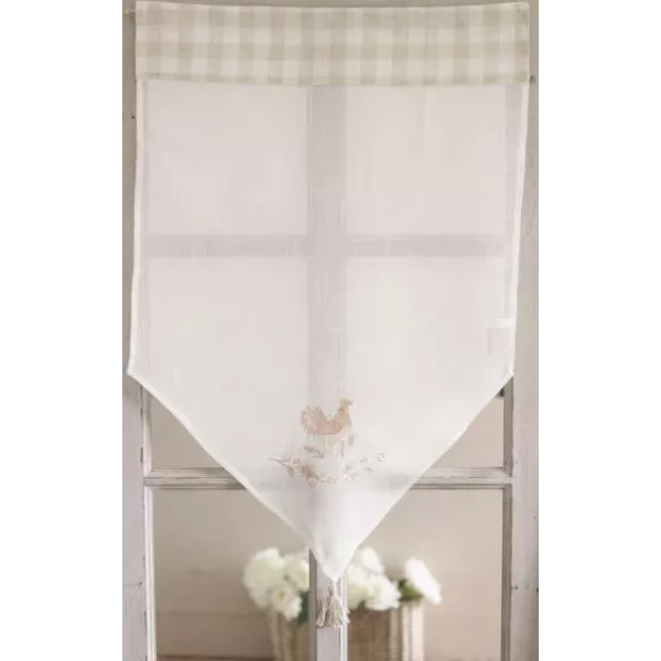 Rideau store cuisine decor poule Campagne